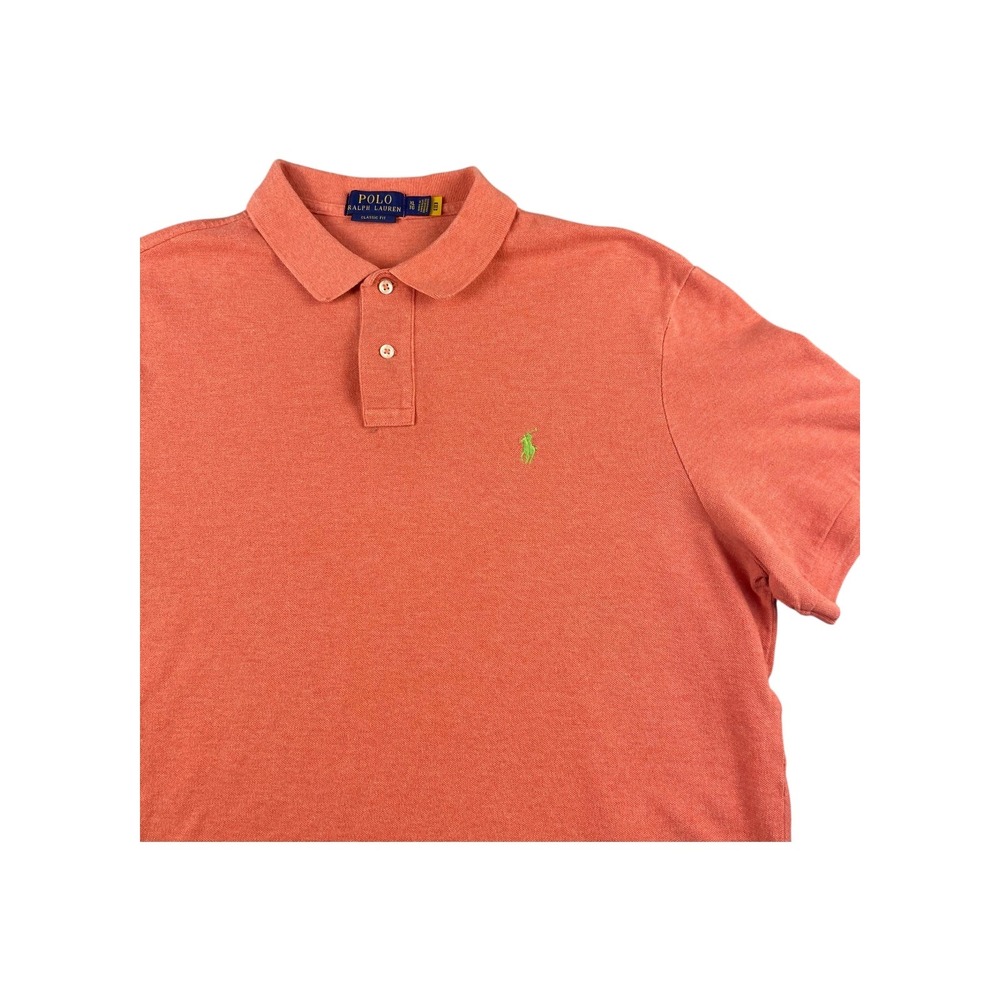 Polo Ralph Lauren Classic‎ Fit Orange Short Sleeve Polo Shirt Men XL